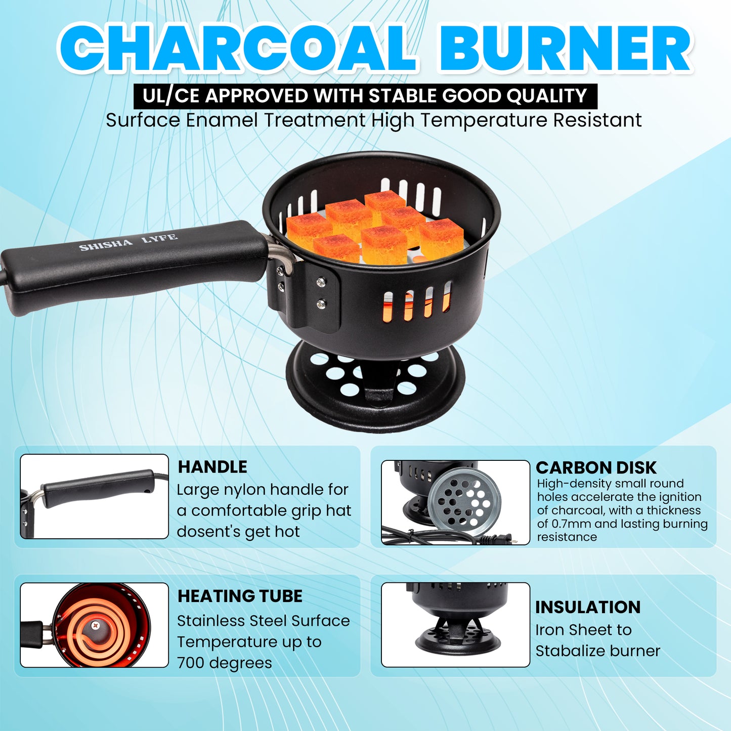 Portable Electric Charcoal Burner 500W