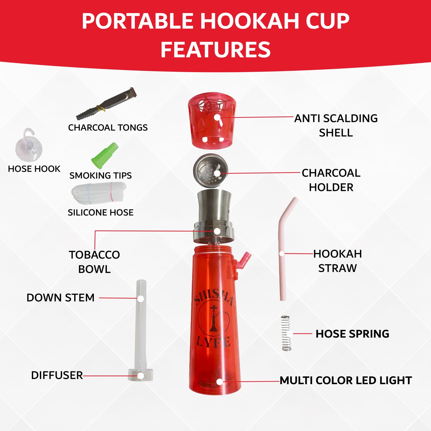 Portable Hookah - Red